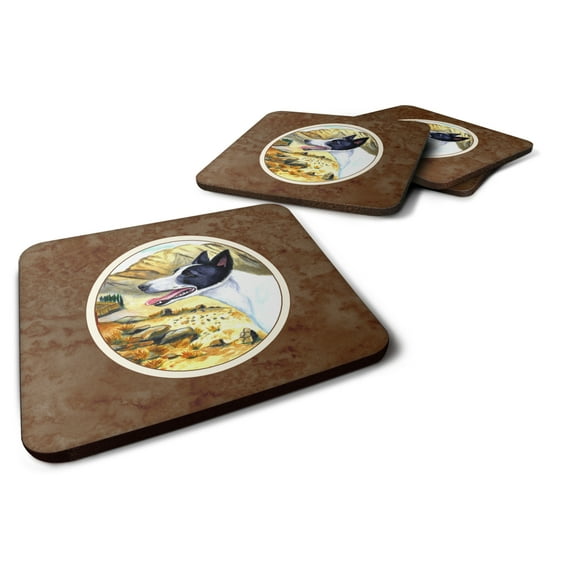 Carolines Treasures 7018FC Canaan Dog Foam Coaster Set of 4 3 1/2 x 3 1/2 multicolor