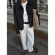 thumbnail image 4 of Chaqueta Informal de Larga con Solapa y Botones para Mujer, Color Liso, Abrigo Corto, Camisa Vintage con Botones. Negro L, 4 of 8