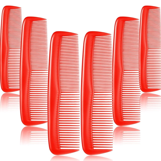Juego de peines para el cabello de 12 piezas, peines de plástico fino de bolsillo para mujeres y hombres, peine de vestir fino (rojo) JAMW Sencillez