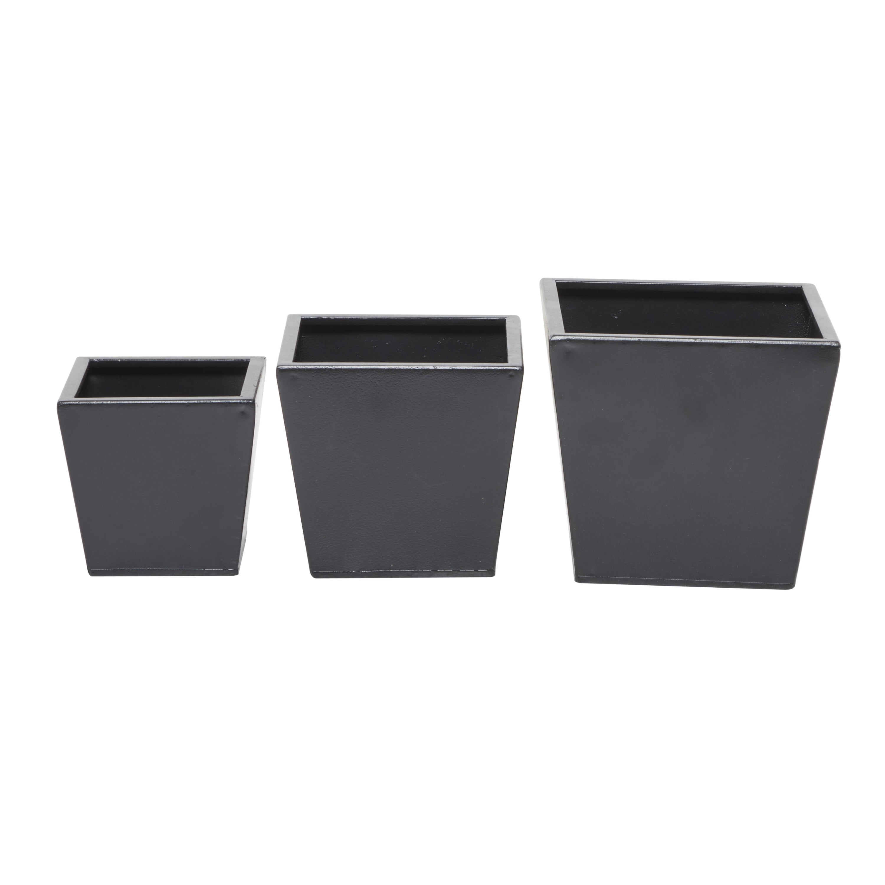 CosmoLiving by Cosmopolitan 7", 6", 5"H Indoor Outdoor Dark Gray Metal Planter (3 Count)