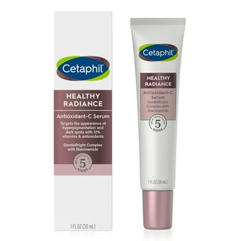  C Serum by Cetaphil, y Radiance Antioxidant-C Serum, Brightens and Visibly Reduces Dark Spots and Hyperpigmentation, Designed for Sensitive Skin, Hypoenic, Fragrance Free, 1 oz