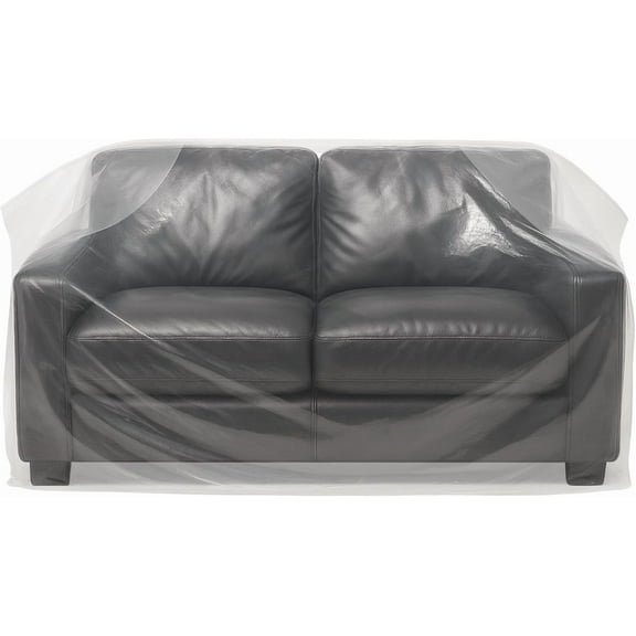 Plastic Furniture Cover for Moving and Storage, Plastic Love Seat Couch Cover Protector, Waterproof and Dustproof Clear Moving Bags for Loveseat Bench Sofa, 68Wx42Dx62H/41H Inches (No Seal)