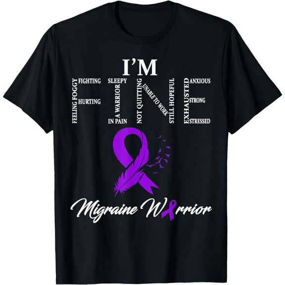 Migraine Warrior I'm, Fine T-Shirt mens t 'mhirt men，black，women，misfits，journey ，boys