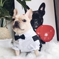 thumbnail image 2 of Summark Gentleman cat and dog clothes wedding dress formal shirt bow tie tuxedo spring summer dress Teddy shirt, 2 of 6