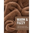 thumbnail image 5 of FEOYA Women's Sherpa Fleece Jacket Full Zip Hooded Soft Plush Long Sleeve Warm Winter Hoodie Casual Loose Fit Outerwear M Brown, 5 of 6