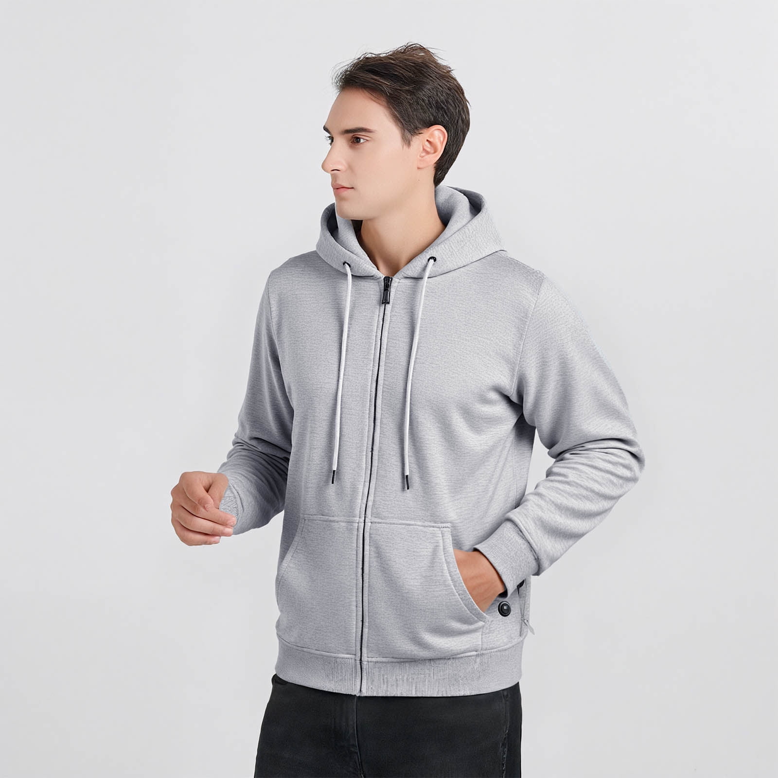 Xdegoge Men's Hoodie Long Sleeve Hooded Sweatshirt 7 Heating Zones Heated Sweatshirts for Men Pullover Hoodies Warm Winter Thermal Coats with Pockets