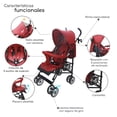 thumbnail image 2 of Carriola Reclinable, Plegable D’Bebé Aerostar - Rojo, 2 of 6