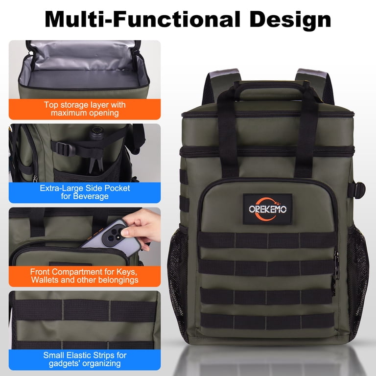 Insulated Cooler Backpack, 35 Can / 25L Large Camping  display picture 1