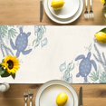 thumbnail image 4 of Burlap Table Runner 36 Inches Long, Watercolor Sea Turtle Seaweed Coral Non-Slip Kitchen Table Runners for Dining Room Everyday Use Party Table Decorations Ocean Theme on Beige, 4 of 9