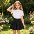 thumbnail image 6 of ATOGUTA Tennis Skirts for Girls Black A Line Skirt with Built-in Shorts Athletic School Uniform Skirts for Teen 5T-16, 6 of 7