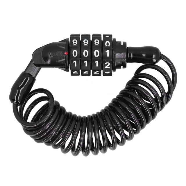 Candado de cable para casco de motocicleta, multifuncional, antirrobo, con combinación de contraseña de 4 dígitos, portátil (S)