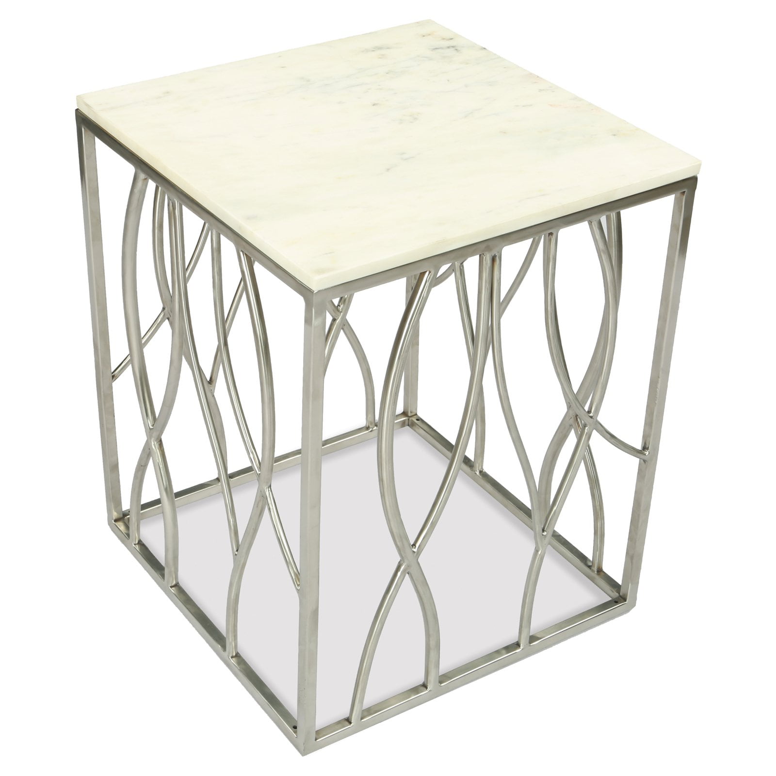 Riverside Furniture Ulysses Square Side Table with Genuine Marble Top