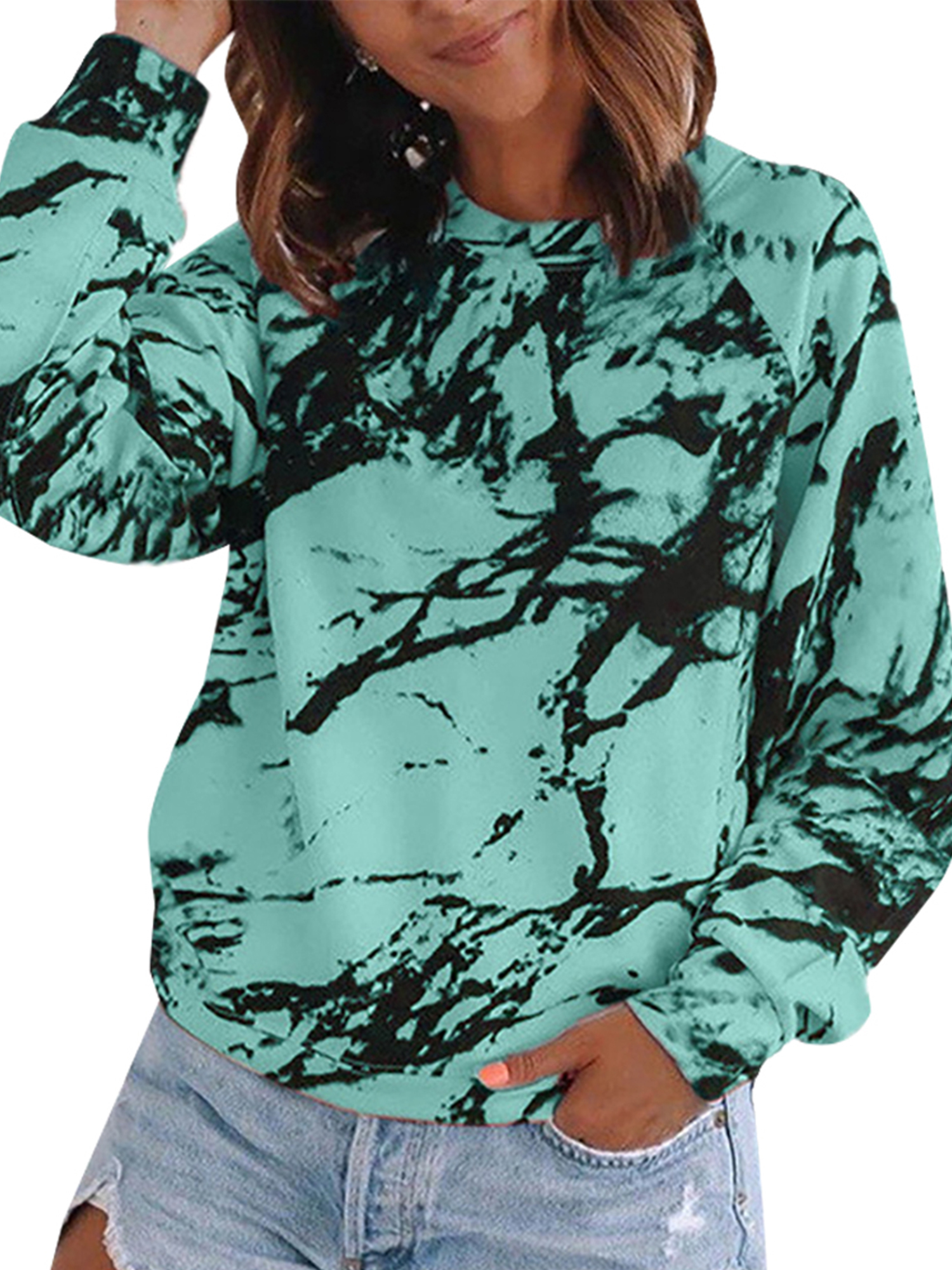 Women Long Sleeve Jumper Dress Casual Loose Sweatshirt Pullover Sweater Tops US