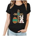 thumbnail image 2 of RKSTN Womens Tops 2024 Easter Eggs Printing Short Sleeve Crew Neck Tops Fashion Solid Color Soft Loose Plus Size Blouse Tops, 2 of 3