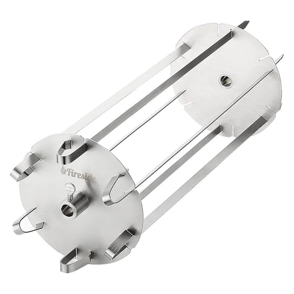 Grill Rotisserie Skewer Set, 304 Stainless Steel, Universal Fit 1/2" & 3/8" Spit Rods, BBQ Skewers for Charcoal, Gas, Kamado Grills