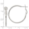 thumbnail image 2 of 925 Sterling Silver 2x30mm Omega Back Round Hoop Earrings, 2 of 6