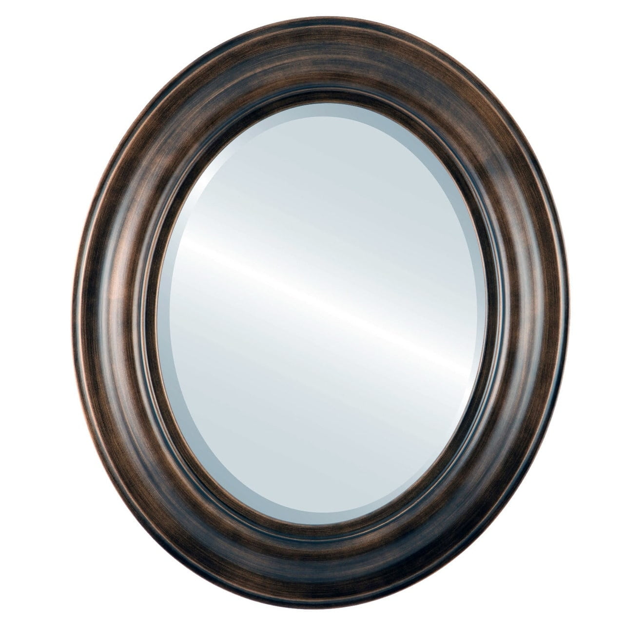 OVALCREST by The OVALCREST Mirror Store Lancaster Framed Oval Mirror in  Rubbed Bronze Antique Bronze 23x29