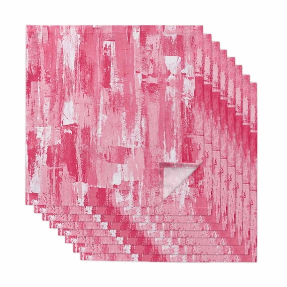 Pink Abstract Cloth Napkins, Vintage Geometric Gradient Oil Painting Modern Washable and Reusable Dinner Napkins Set of 8, Table Napkin for Kitchen Party Birthday Wedding Hotel Housewarming 20"x20"