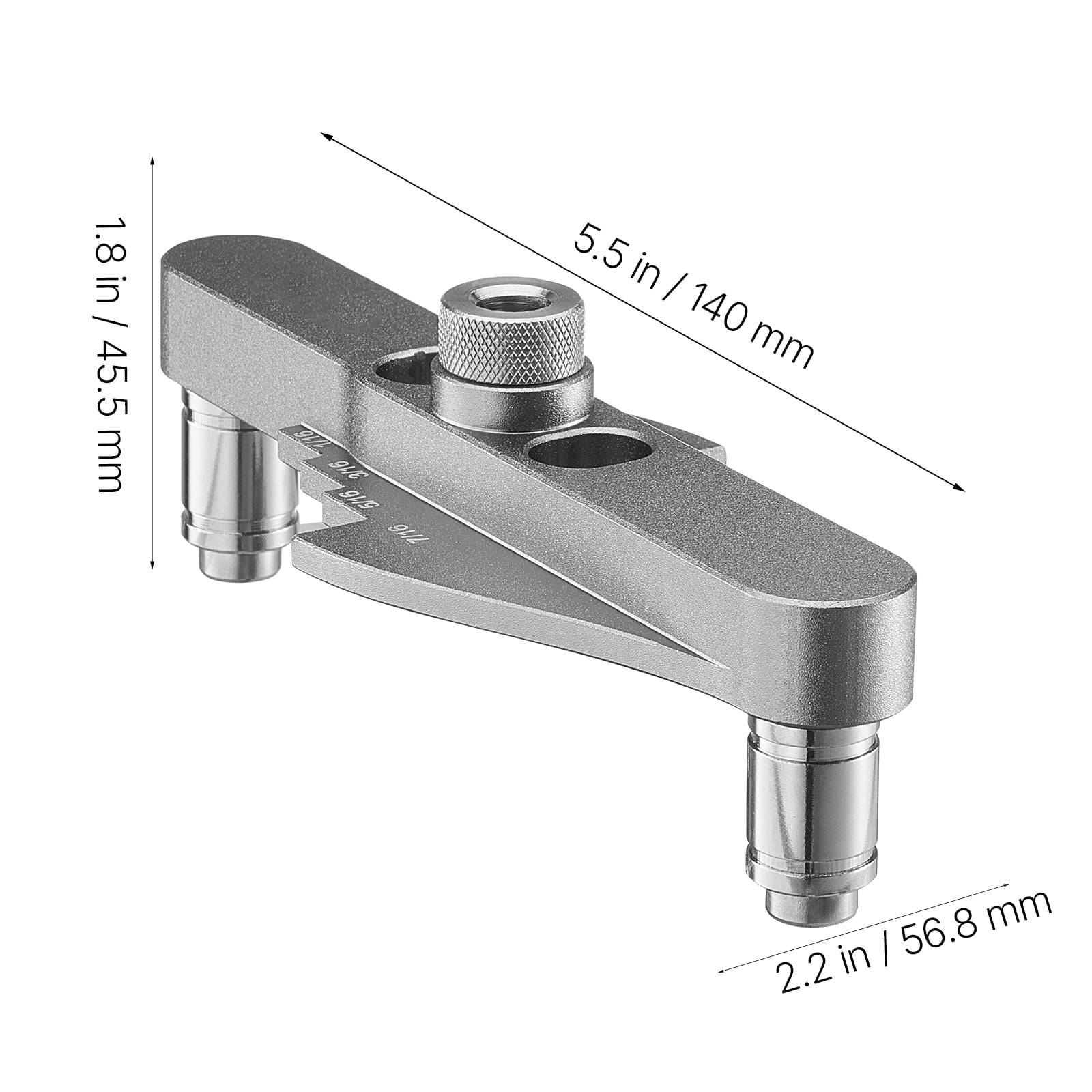 KFFKFF Self-Centering Doweling Jig Kit, Precision Tool for Straight Hole Drilling, Includes 1/4", 5/16", 3/8" Drill Bits and Stop Collars, Durable Aluminum Alloy Woodworking Tool for Drilling