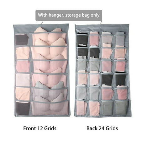 

Yannee 24 Pockets Double 2 Side Hanging Bag Bra Underwear Storage Organiser Tidy Hanger