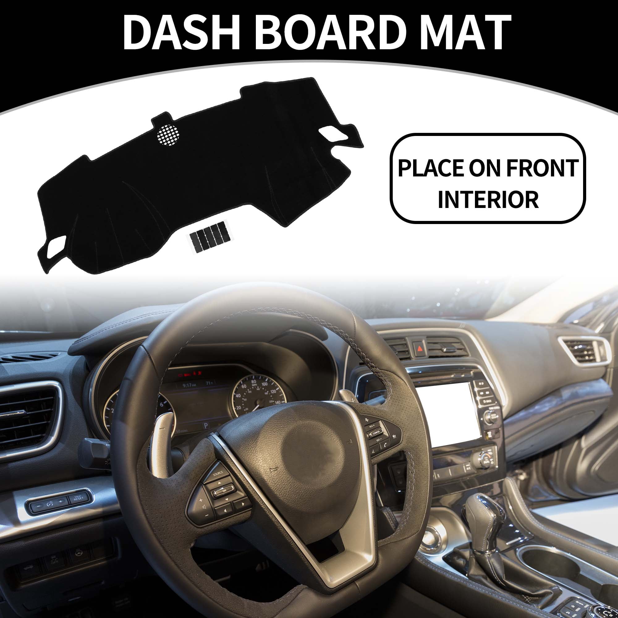 Unique Bargains for Nissan Maxima 2016-2023 Dashboard Cover Sun Shade Carpet Black