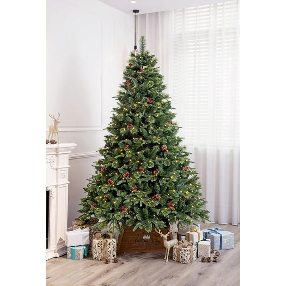 6' Unlit True Nature Beauty Pine Full Shape Hinged Construction Decorated Realistic Christmas Tree (6ft Un-lit)