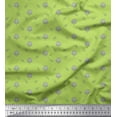 thumbnail image 1 of Soimoi Green Cotton Jersey Fabric Leaves & Lotus Floral Print Fabric by the Yard 58 Inch Wide, 1 of 3