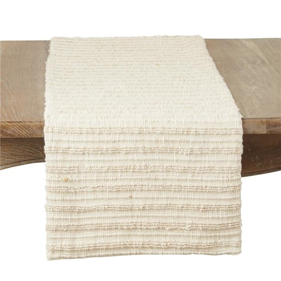 Saro Lifestyle 959.MU1672B 16 x 72 in. Refined Stripe Woven Oblong Table Runner, Mustard