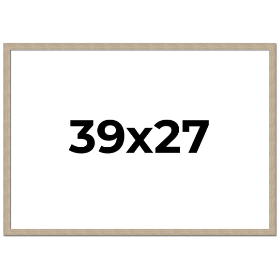 39x27 Frame Grey Solid Wood Picture Frame Width 1 Inches | Interior Frame Depth 0.5 Inches |