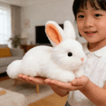 thumbnail image 4 of Cute Bunny Plush Toy - 7 Inch Realistic Soft White Rabbit Stuffed Animal, Simulation Figure Model for Kids., 4 of 5