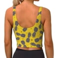 thumbnail image 3 of Haiem Summer Pineapple Pattern Womens Sports Bra - U Neck Padded Low Impact Yoga Bra Workout Crop Top Gym Moisture-Wicking Workout Vest -X-Large, 3 of 9