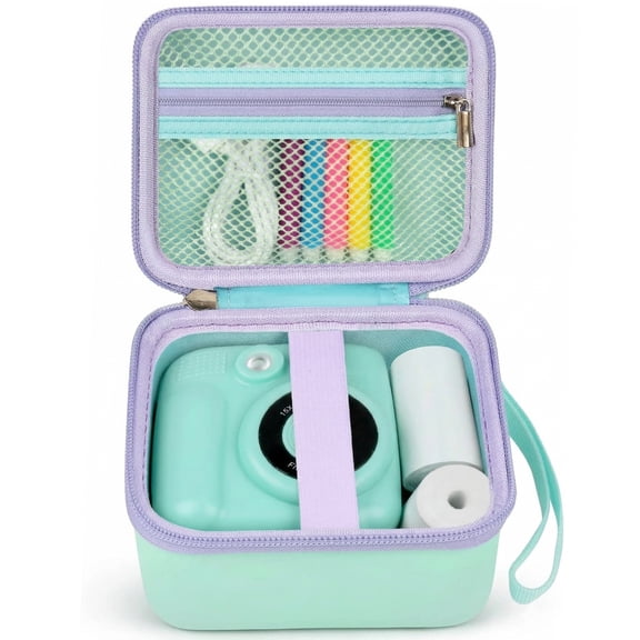 Kids Instant Print Camera Case Compatible with ESOXOFFORE for Dylanto for DUDUDRAGON for GKTZ for Dafotil for Careenoah for Aasonida Toddler Digital Prints Paper Storage Bag (Box Only) Green