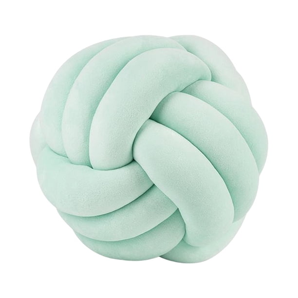 knot ball pillow,soft knot ball pillow velvet round throw pillow,Cushion Home Decoration Plush Pillow decorative,Throw Knotted Pillow for bed Handmade hand woven,Plush Toys Light Green BLESIY almohada de bola de nudo