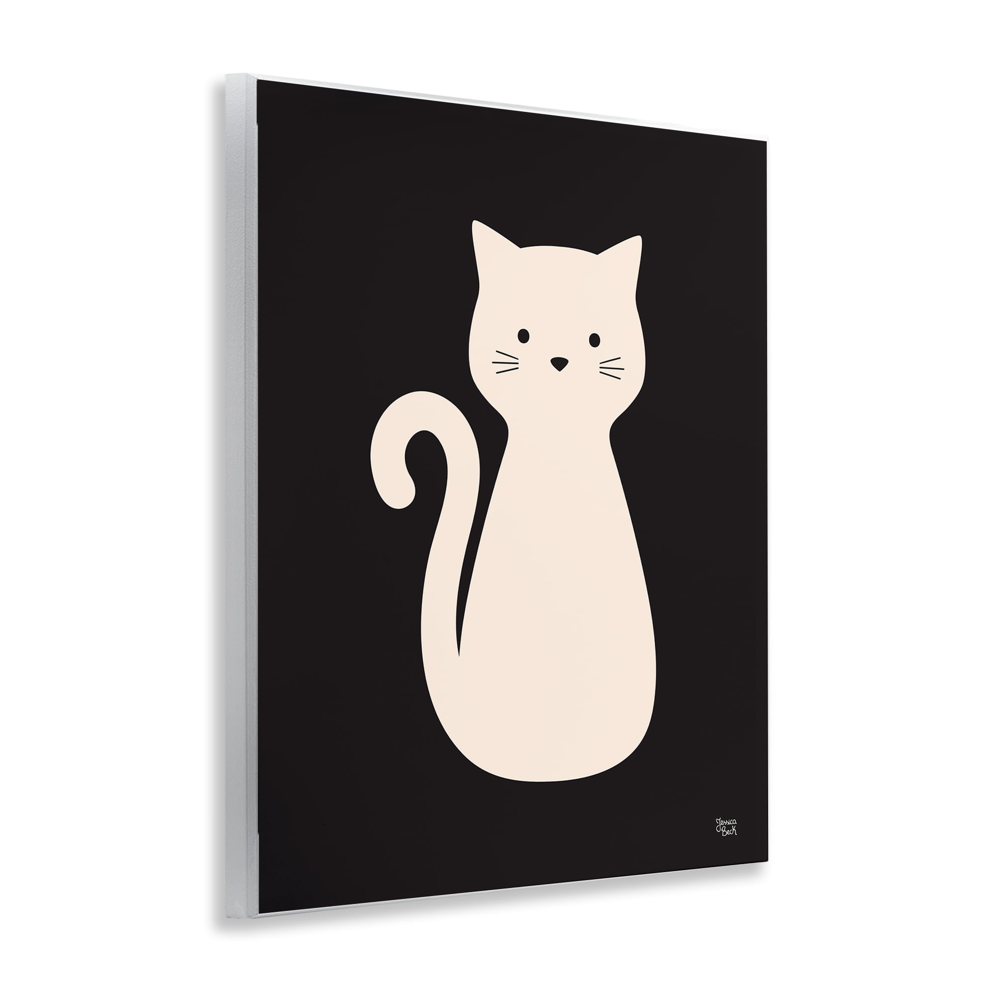 Stupell Industries Feline Grace White Cat Animals Painting Unframed Art Print Wall Art, 11 x 14