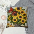thumbnail image 2 of Orinice  Sunflowers Decor Pillow Covers with Butterfly Pattern Wood Background Home Sweet Home Rustic Farmhouse Decorations Summer Autumn Decorative Pillow Case White, 2 of 5
