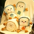 thumbnail image 2 of Cute Cartoon Blanket Flannel Skin Friendly Soft Tether Strap Design Sofa Blankets for Home Office, 2 of 5