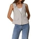 thumbnail image 1 of CHALECO LIVIANO DE LINO SIN MANGAS CON ESCOTE EN V Y UN SOLO BOTÓN PARA MUJERES CHIC - BEIGE GRIS, 1 of 6