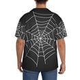 thumbnail image 3 of Rateoe A Web With A Spider Pattern Men's Short Sleeve Classic Shirt, Casual Short-Sleeved Shirt, Lightweight Summer Shirt, Cuban Collar Shirt,Button-Front Shirt-4X-Large, 3 of 5