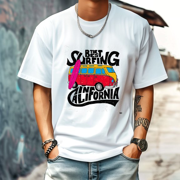 Men's T Shirt Round Neck Patterned Tee Summer New Sports Shirt Vintage Style Gift for Friends XS
