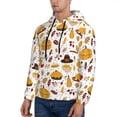 thumbnail image 3 of Kdxio Thanksgiving Print Mens Casual Hooded Collar Drawstring Hoodies Pullover Sweatshirts Casual Long Sleeve Shirts-Large, 3 of 7