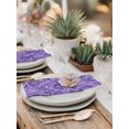 thumbnail image 5 of Vintage Purple Cloth Napkins Set of 6 Reusable Dinner Napkins, Retro Botanical Abstract Art Cocktail Napkin Washable Table Napkins for Wedding/Holiday Party/Baby Shower 20"x20", 5 of 7