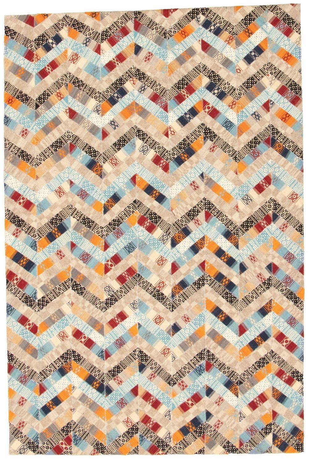 ECARPETGALLERY 5'2" x 7'9" Transitional Río Handmade Area Rug for Living Room, Dining Room and Bedroom in Ivory