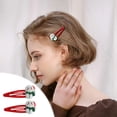 thumbnail image 4 of Puntoco Horquilla navideña Dibujos animados Lindo Papá Noel Horquilla para el cabello Alce Muñeco de nieve Niña Pinza para el cabello con flecos, 4 of 5