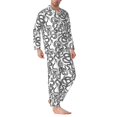 thumbnail image 2 of Balery Hand Drawn Snake Pijama para Hombre de Dos Piezas con Manga Larga, Conjunto de Dormir y Descanso Suave con Bolsillos-Small, 2 of 7
