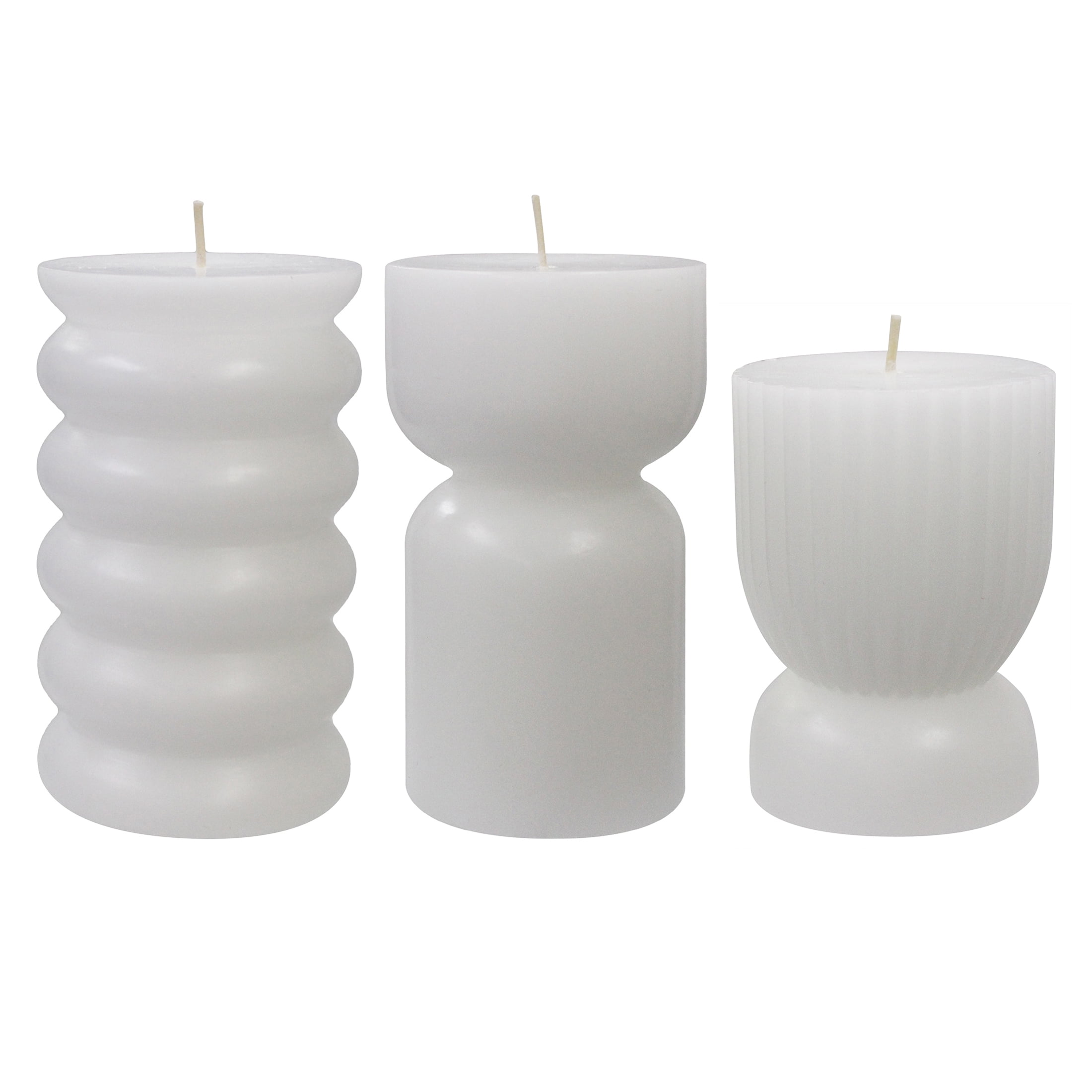 (2 pack) Better Homes & Gardens Unscented Pillar Candles, 3-Pack, 3x5 Inches, 3x4 Inches, White