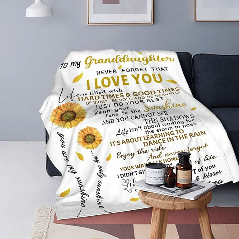 Granddaughter Blanket from Grandma for Granddaughter from Grandma to My Granddaughter Blanket from Grandpa Birthday Gifts for Granddaughter Adult from