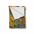 thumbnail image 2 of Leaves Soft Flannel Fleece Blanket, Canadian Maple Trees Falling Leaves down Surrounded by Scenic Rocks Stones Foliage, Cozy Plush for Indoor and Outdoor Use, 50" x 60", Grey Orange, by Ambesonne, 2 of 6