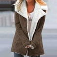thumbnail image 2 of Spring Savings Clearance Lindreshi Womens Shackets Coat in Clothing Clearance Women's Fashion Long Sleeve Pocket Plush Button Coat, 2 of 5