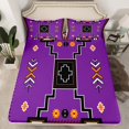 thumbnail image 2 of Erosebridal Purple Aztec Sheet Set King,Hippie Boho King Sheet Sets,4pcs, 2 of 7