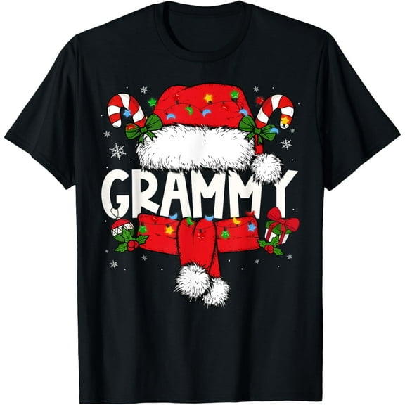 Premium model-Unisex-100% cotton-Grammy Christmas Pajama Santa Claus Family Matching Grandma T-Shirt